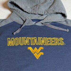 Captivating WVU Mountaineers Hoodie Mens XL Navy Blue Excellent Colorblock NCAA